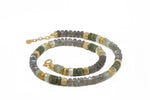 Load image into Gallery viewer, LABRADORITE & PREHNITE NECKLACE 8MM FAIR TRADE 24K GOLD VERMEIL - Joyla Jewelry