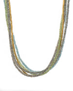 Load image into Gallery viewer, Multi Strand Labradorite, Peridot, Apatite and Gold Tube Jewelry Set 24K Fair Trade Gold Vermeil