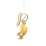Load image into Gallery viewer, Aloha Shell Wire Earrings with Pearl 24k Gold Vermeil