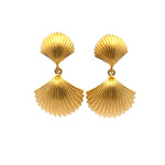 Load image into Gallery viewer, Aloha Shell Drop Post Earrings 24K Gold Vermeil