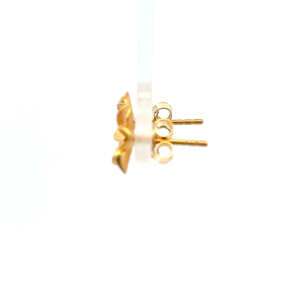 Aloha Flower Stud Earrings 24K Gold Vermeil