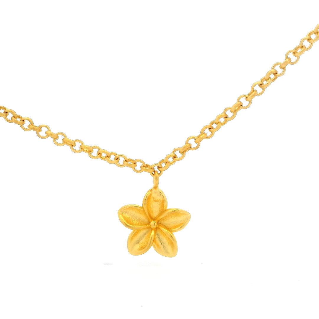 Aloha 5 Flower Necklace 24K Gold Vermeil 10MM