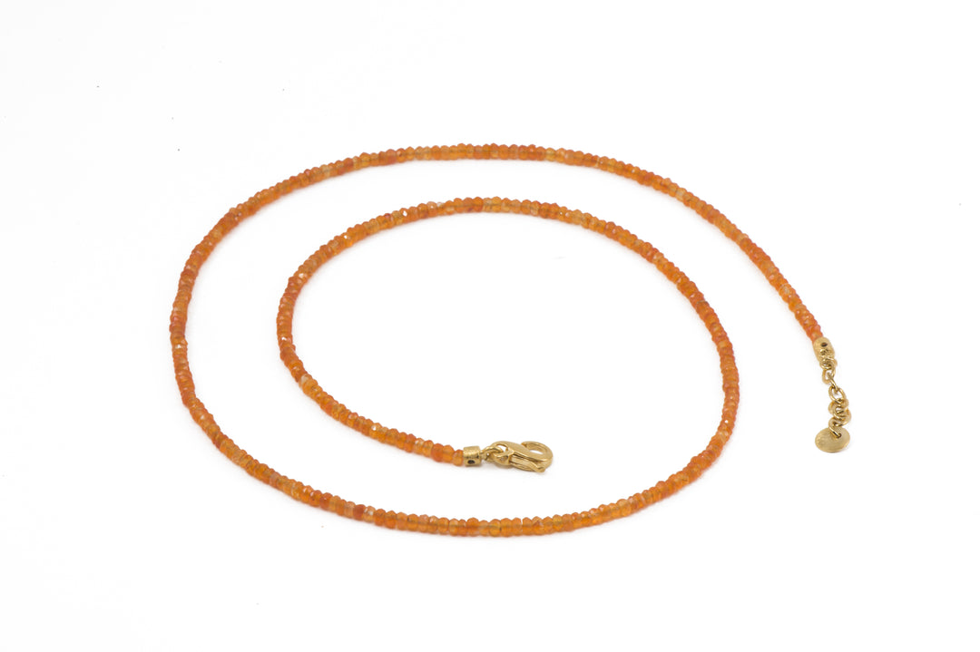 Wrap Bracelet or Necklace 21.7" 24K Gold Vermeil Carnelian