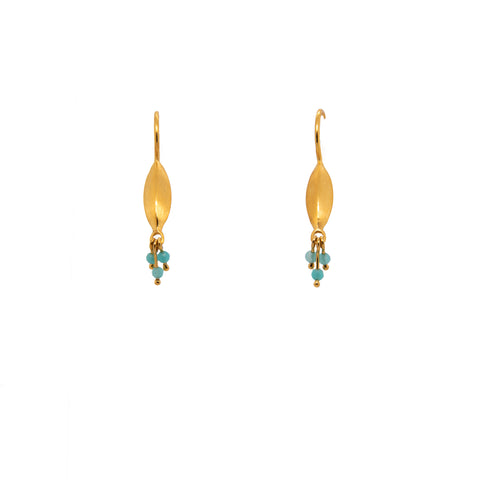 EARRINGS-BLISS AMAZONITE 24K GOLD VERMEIL