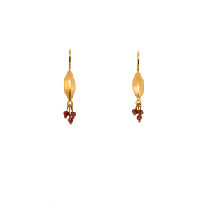 EARRINGS-BLISS GARNET 24K GOLD VERMEIL