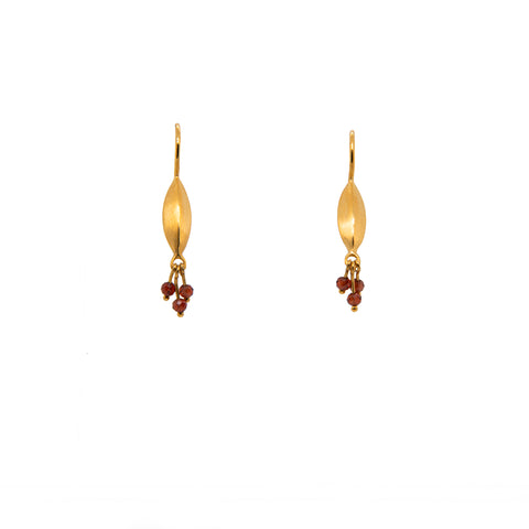 EARRINGS-BLISS GARNET 24K GOLD VERMEIL