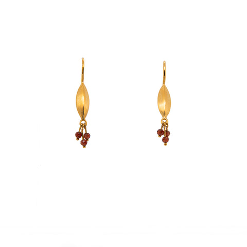 Bliss Cluster Garnet Earrings 24K Gold Vermeil