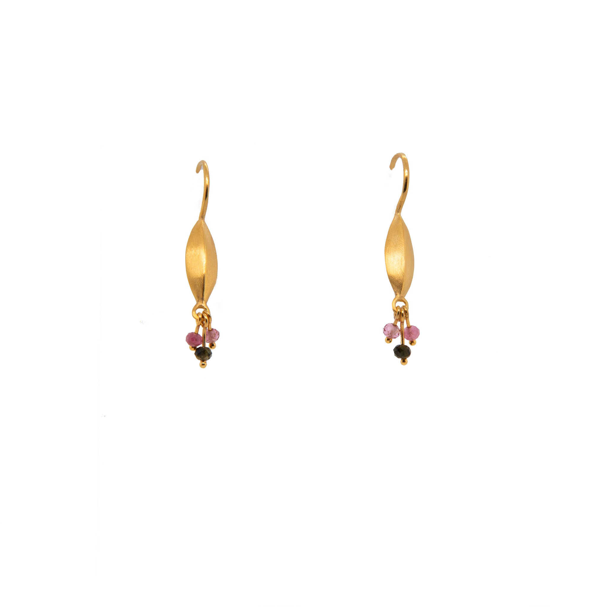 EARRINGS- BLISS MULTI TOURMALINE SHADED 24K GOLD VERMEIL