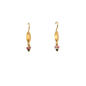 EARRINGS- BLISS MULTI TOURMALINE SHADED 24K GOLD VERMEIL