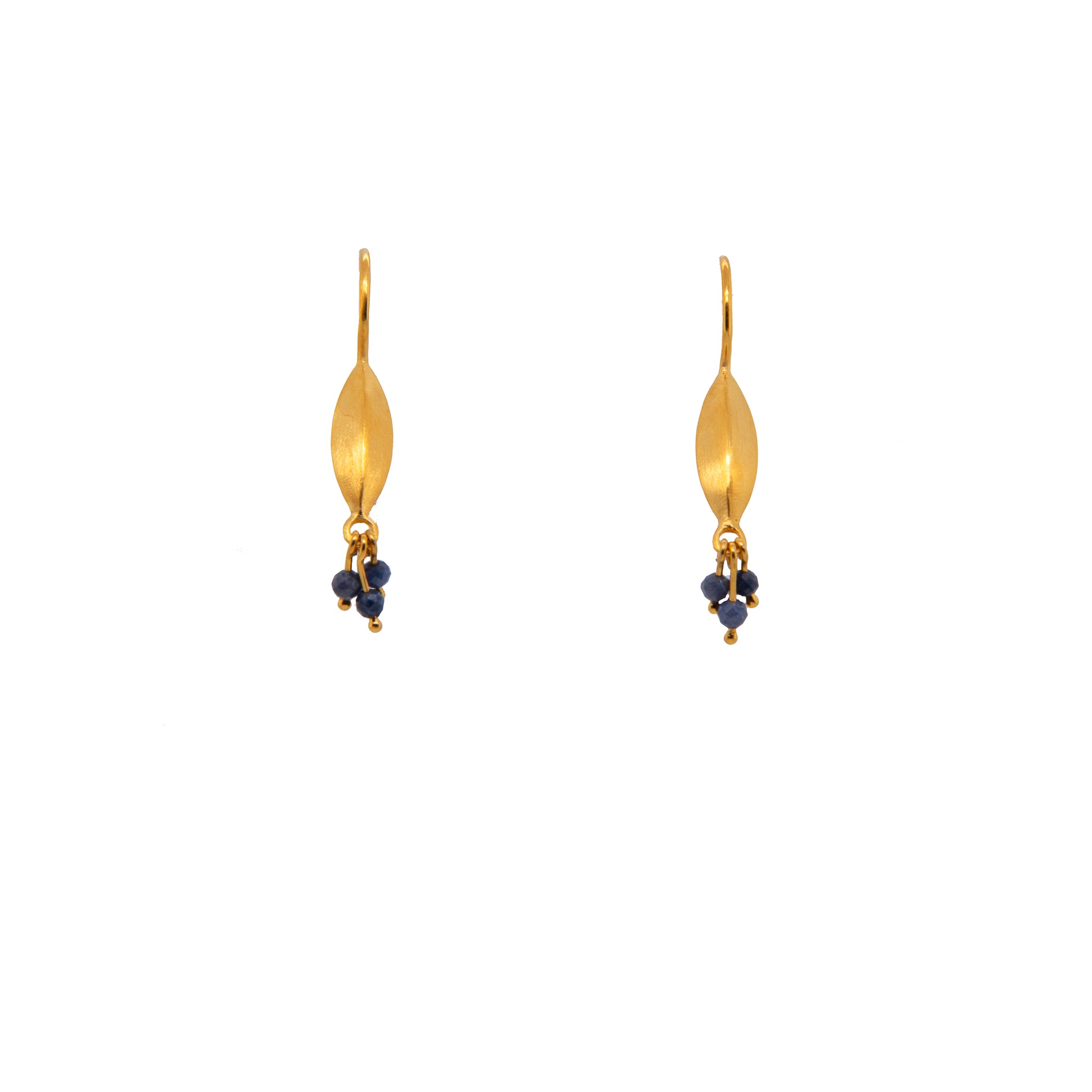 Bliss Cluster Shaded Sapphire Earrings 24K Gold Vermeil