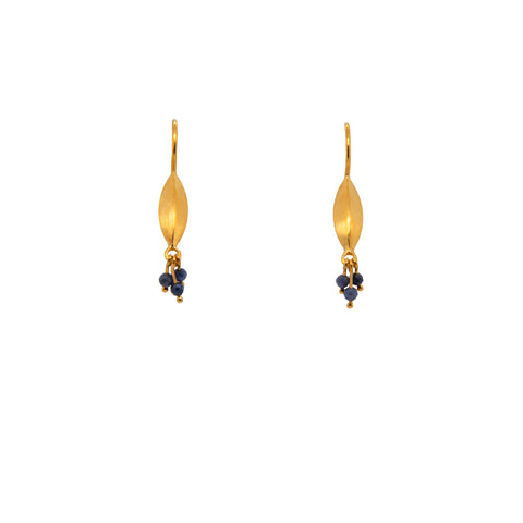 Bliss Cluster Shaded Sapphire Earrings 24K Gold Vermeil