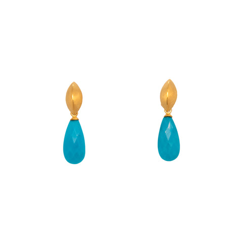 Bliss Turquoise Drop 24K Gold Vermeil Earrings
