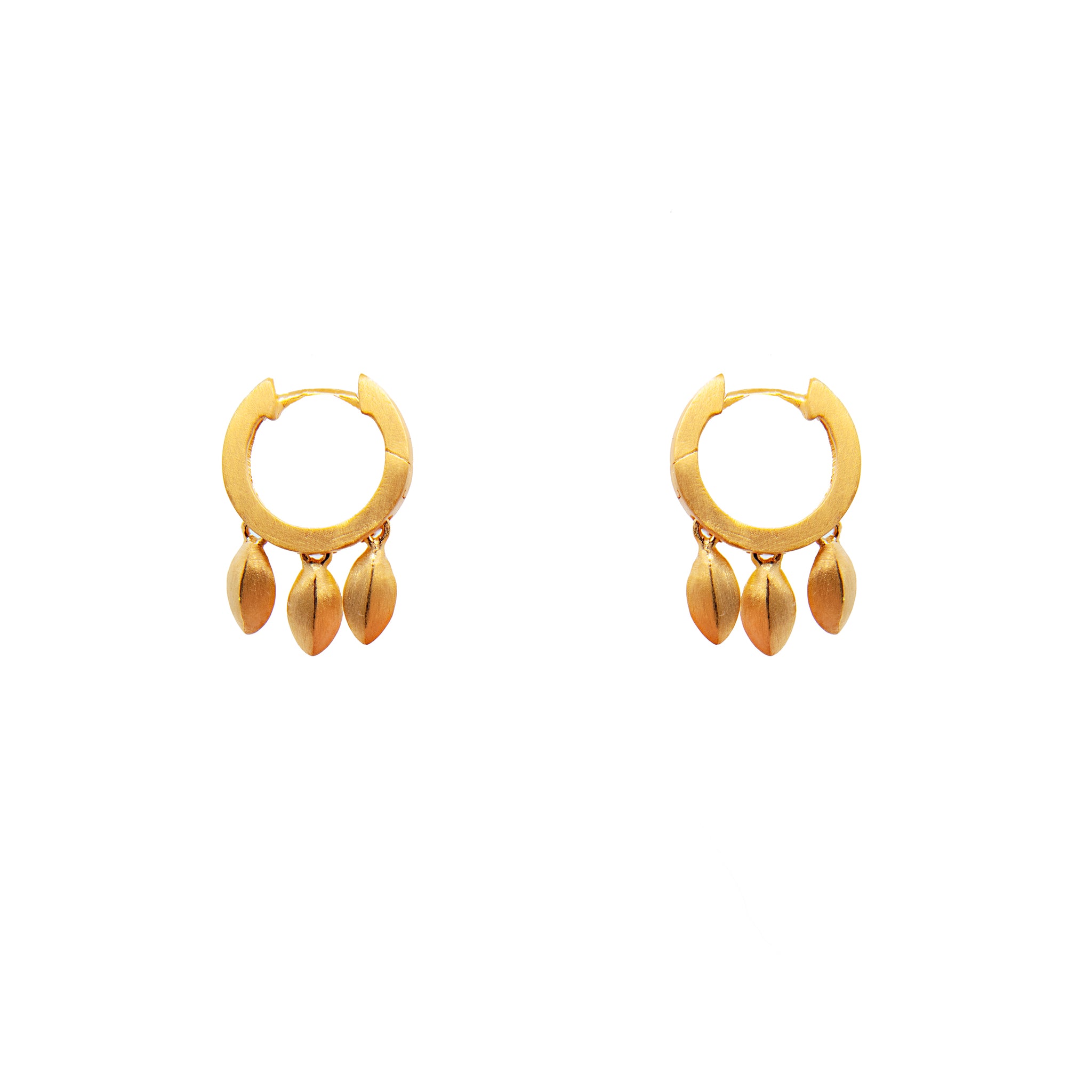 EARRINGS-BLISS WIRE HUGGIE 24K GOLD VERMEIL