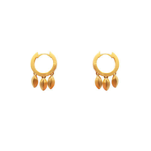 Earrings-Bliss Wire Huggie 24 K Gold Vermeil