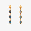 Bliss Three Stone Dangle Earrings 24K Gold Vermeil