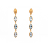 Bliss Three Stone Dangle Earrings 24K Gold Vermeil
