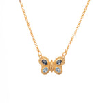 Load image into Gallery viewer, Butterfly Necklace 4 Stone 24K Gold Vermeil