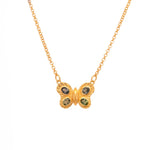 Load image into Gallery viewer, Butterfly Necklace 4 Stone 24K Gold Vermeil