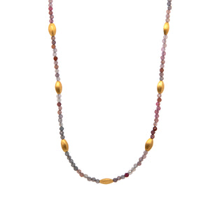NECKLACE- BLISS SHADED MULTI SPINEL 24K GOLD VERMEIL