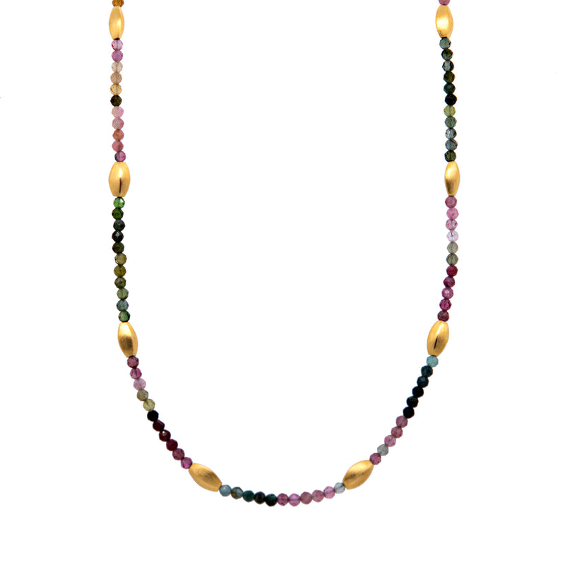 Bliss 2 mm Gemstone Necklace Collection in 24K Gold Vermeil