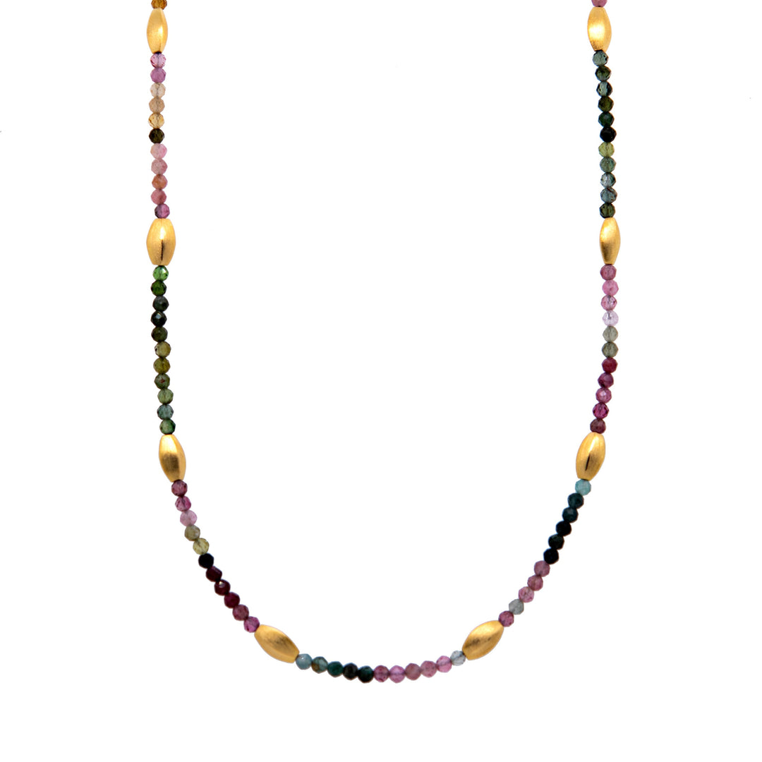 Bliss 2 mm Gemstone Necklace Collection in 24K Gold Vermeil