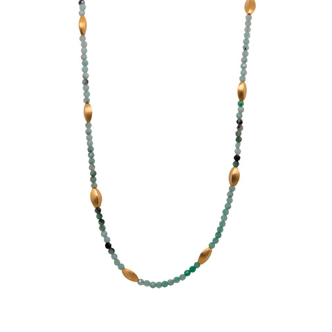 NECKLACE- BLISS SHADED EMERALD 24K GOLD VERMEIL