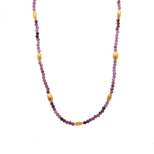 NECKLACE- BLISS SHADED RUBY 24K GOLD VERMEIL