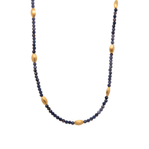 NECKLACE- BLISS SHADED SAPPHIRE 24K GOLD VERMEIL