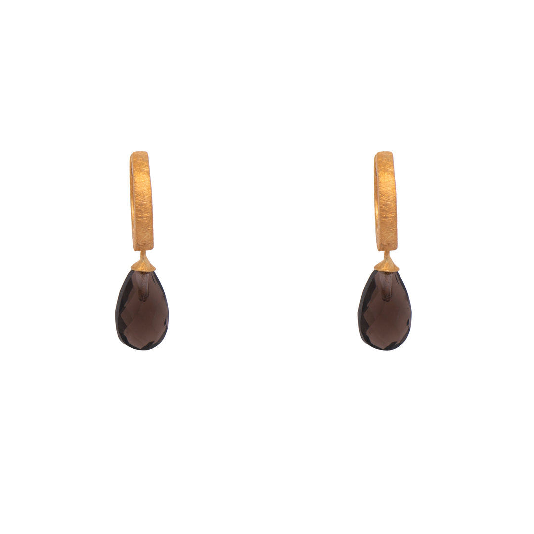 Huggie Flat Hoop Drop Earrings Collection in 24K Fair Trade Gold Vermeil