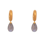 Load image into Gallery viewer, Huggie Round Hoop Drop Earrings 24K Fair Trade Gold Vermeil
