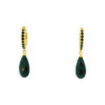 Load image into Gallery viewer, Huggie Hoop Black Spinel Pave 24K Gold Vermeil
