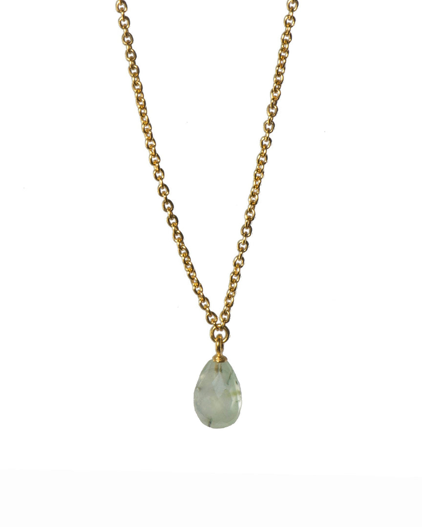 Faceted Drop and Coin Pendant Necklace in 24K Fair Trade Gold Vermeil