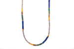 Load image into Gallery viewer, Labradorite, Lapis, Chrysocolla and Jasper 3mm Necklace 24 K Fair Trade Gold Vermeil
