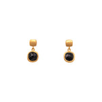 Load image into Gallery viewer, Divine Drop Earrings - Bezel Black Spinel
