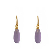 French Wire Matte Drop Earrings in 24K Fair Trade Gold Vermeil Amethyst Matte