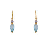 Load image into Gallery viewer, French Wire Teardrop Earrings Faceted 24K Fair Trade Gold Vermeil
