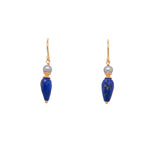 Load image into Gallery viewer, French Wire Teardrop Earrings Faceted 24K Fair Trade Gold Vermeil
