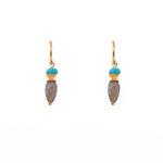 Load image into Gallery viewer, French Wire Teardrop Earrings Faceted 24K Fair Trade Gold Vermeil
