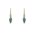 Load image into Gallery viewer, French Wire Teardrop Earrings Faceted 24K Fair Trade Gold Vermeil Apatite and Turquoise