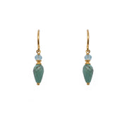 French Wire Teardrop Earrings Faceted 24K Fair Trade Gold Vermeil Apatite and Turquoise