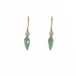 Load image into Gallery viewer, FACETED APATITE AND TURQUOISE FRENCH WIRE EARRINGS FAIR TRADE 24K GOLD VERMEIL - Joyla Jewelry