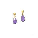 Load image into Gallery viewer, CUBE FACETED AMETHYST EARRINGS  FAIR TRADE 24K GOLD VERMEIL - Joyla Jewelry