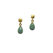 CUBE POLISHED TURQUOISE EARRINGS FAIR TRADE 24K GOLD VERMEIL - Joyla Jewelry