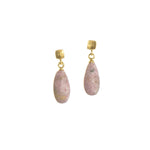 Load image into Gallery viewer, CUBE MATTE RHODONITE EARRINGS FAIR TRADE 24K GOLD VERMEIL - Joyla Jewelry