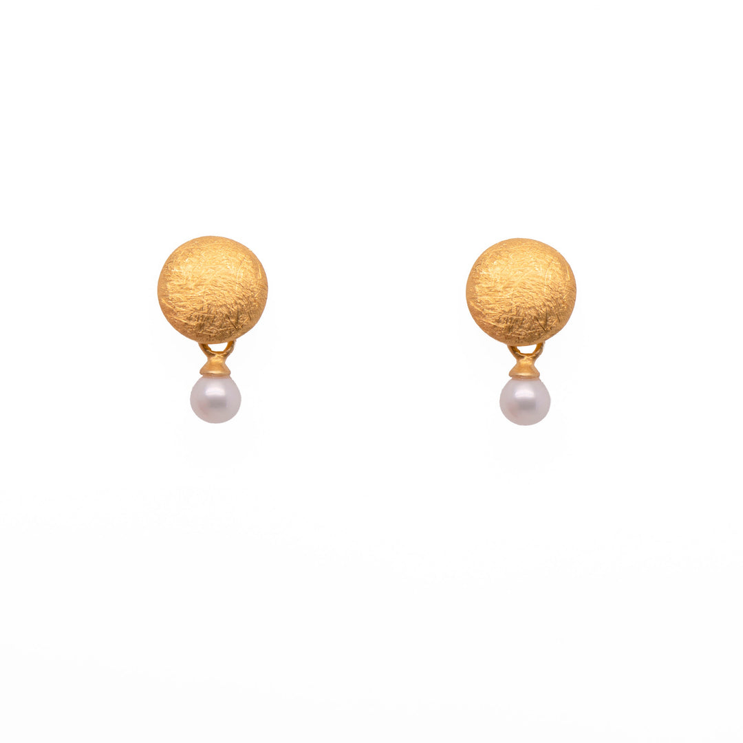 Moon Round Faceted Gem Earrings 24K Fair Trade Gold Vermeil