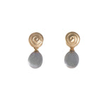 Load image into Gallery viewer, GRATITUDE SWIRL GREY PEARL EARRINGS FAIR TRADE 24K GOLD VERMEIL - Joyla Jewelry