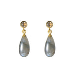 Load image into Gallery viewer, FACETED LABRADORITE AND POLISHED LABRADORITE EARRINGS FAIR TRADE 24K GOLD VERMEIL - Joyla Jewelry