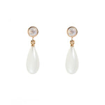 Load image into Gallery viewer, FACETED RAINBOW MOONSTONE AND POLISHED RAINBOW MOONSTONE EARRINGS FAIR TRADE 24K GOLD VERMEIL - Joyla Jewelry