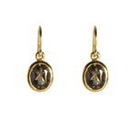Load image into Gallery viewer, SMOKY QUARTZ EARRINGS FAIR TRADE 24K GOLD VERMEIL - Joyla Jewelry
