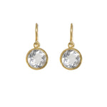 Load image into Gallery viewer, FACETED ROUND CRYSTAL EARRINGS FAIR TRADE 24K GOLD VERMEIL - Joyla Jewelry
